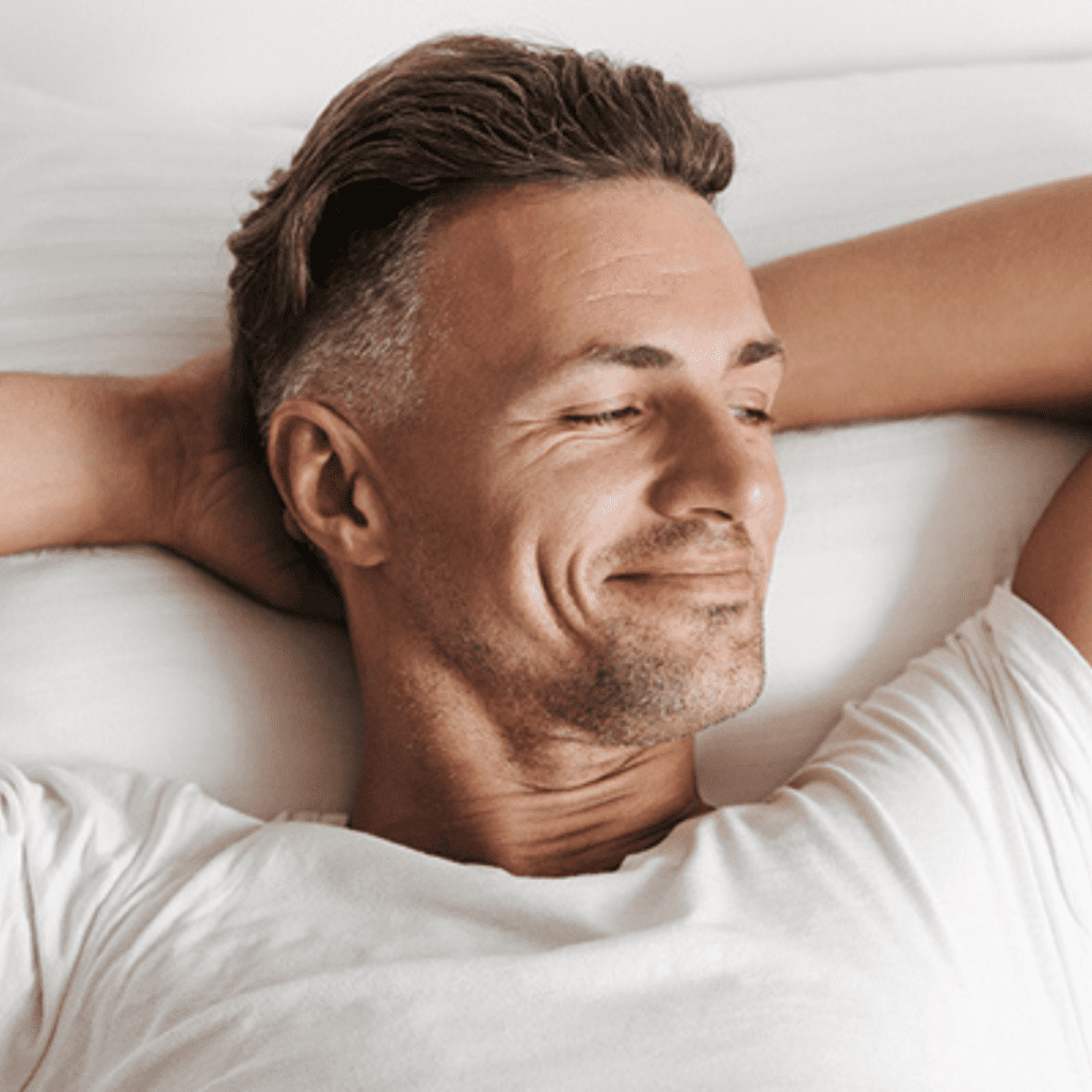 Man satisfied with his sexual wellness and intimate wellness after visiting Encompass Wellness & Aesthetics.