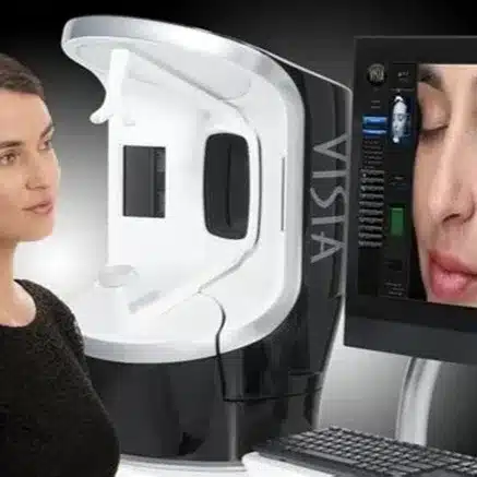 Client receiving a Visia Skin Analysis at Encompass Wellness & Aesthetics