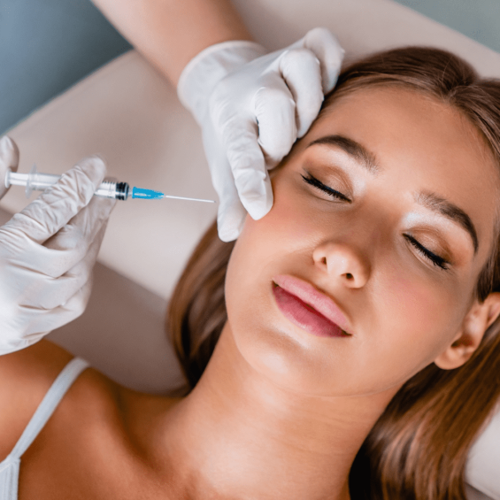 An Encompass Wellness & Aesthetics customer receiving Dermal Filler Anti-Aging treatment.